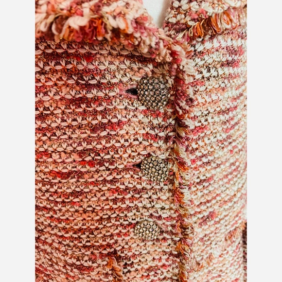 St. John Couture Fringe Trim Tweed Jacket - Picture 4 of 5